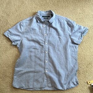 Perry Ellis Men’s Summer Linen Shirt Large Blue